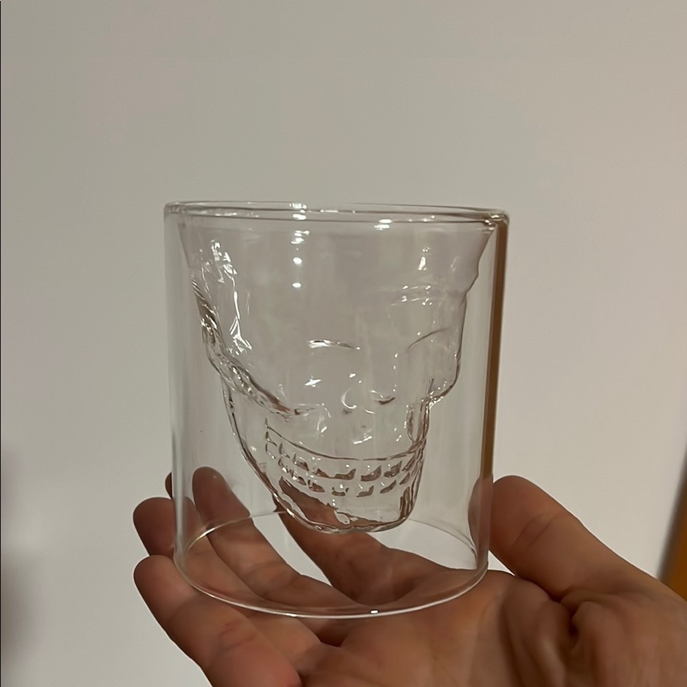 Clear Skull Wine Glass